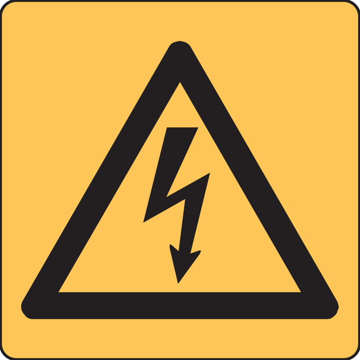 Symbols 100. Under Voltage symbol. Print tag Warning.